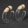 Liquid Lucite Crystal Front Back Hoop Earring