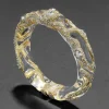 Liquid Lucite Crystal Pave Hinge Bracelet- Clear