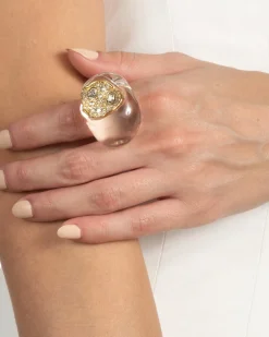 Liquid Lucite Crystal Pavé Geode Ring