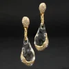 Liquid Lucite Crystal Pavé Pebble Drop Earring