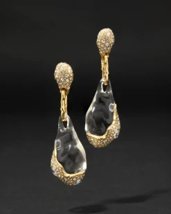 Liquid Lucite Crystal Pavé Pebble Drop Earring