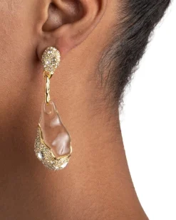 Liquid Lucite Crystal Pavé Pebble Drop Earring