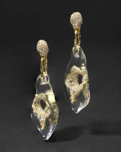 Liquid Lucite Crystal Pavé Geode Drop Earring