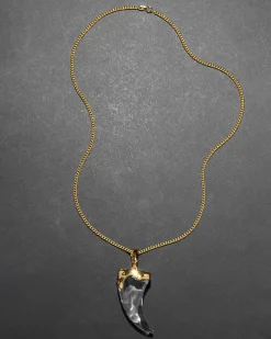 Liquid Lucite Horn Pendant Necklace