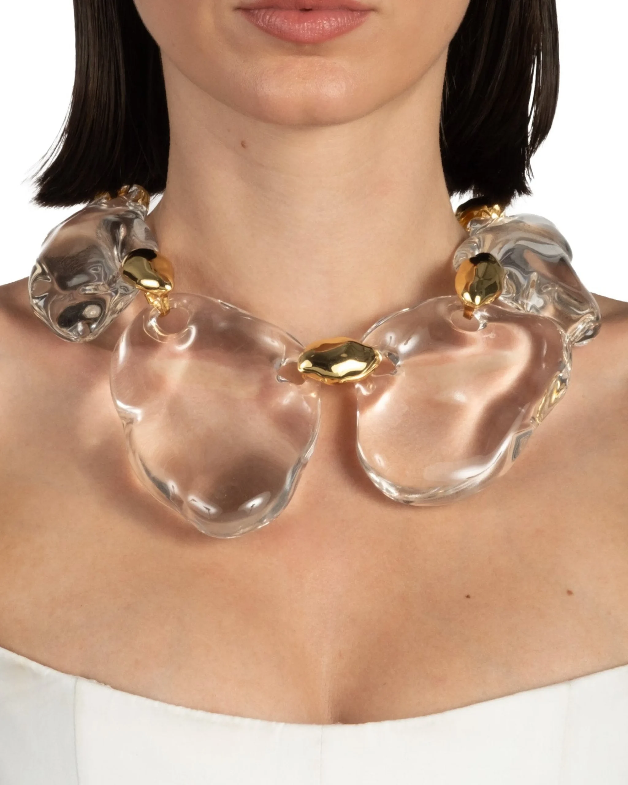 Liquid Lucite Pebble Necklace