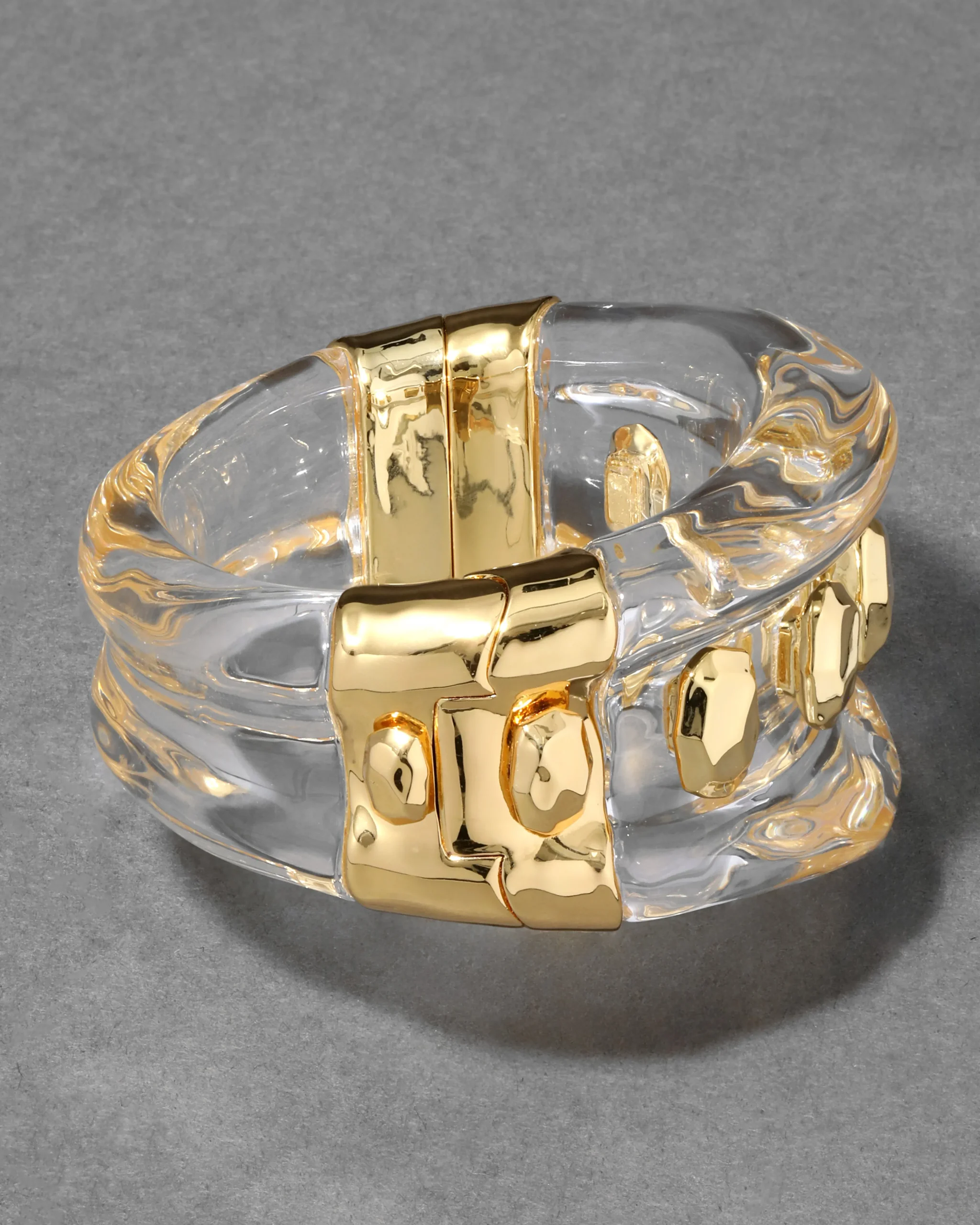 Liquid Lucite Studded Hinge Cuff Bracelet