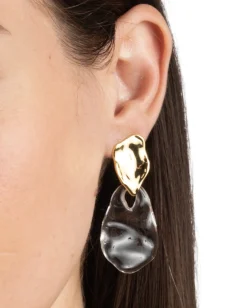 Liquid Lucite Wafer Post Earring