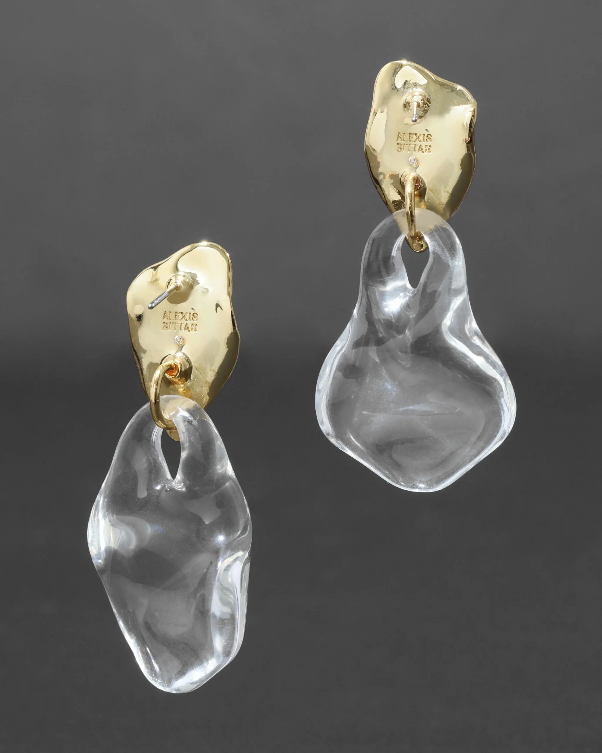 Liquid Lucite Wafer Post Earring