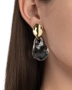 Liquid Lucite Wafer Post Earring