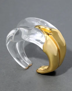 Liquid Lucite Wave Hinged Cuff Bracelet