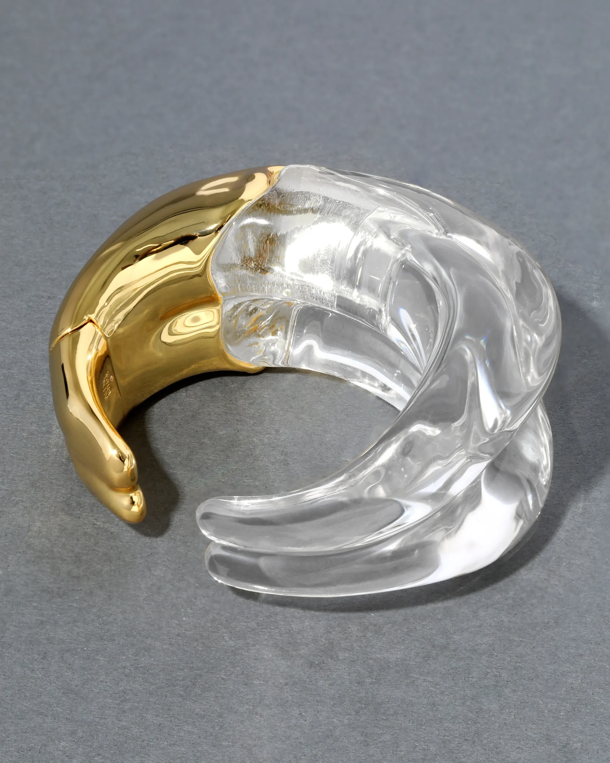 Liquid Lucite Wave Hinged Cuff Bracelet