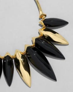 Lucite Armor Necklace- Onyx