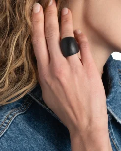 Lucite Block Ring- Black