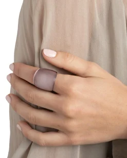 Lucite Block Ring- Dusty Rose