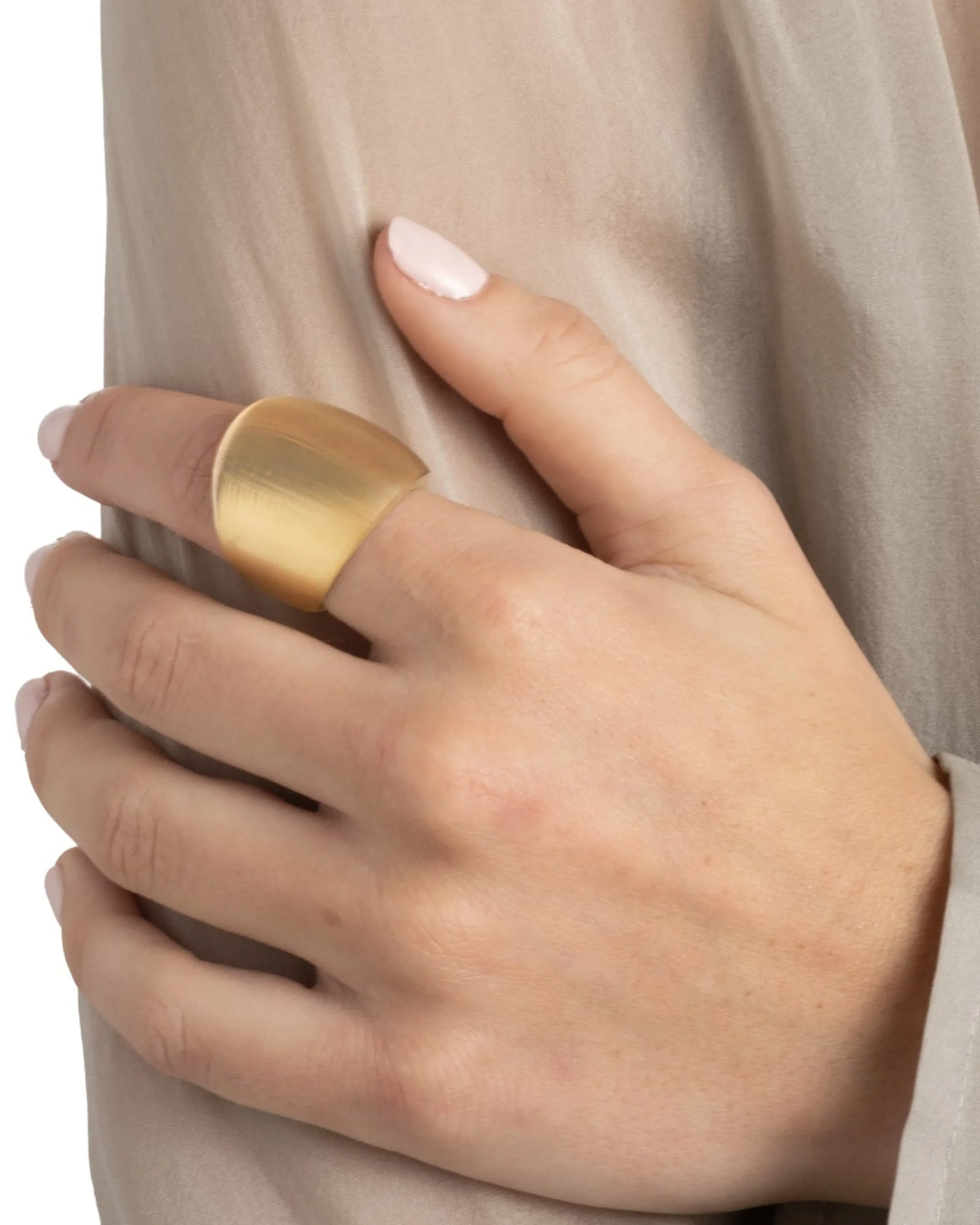Lucite Block Ring- Gold
