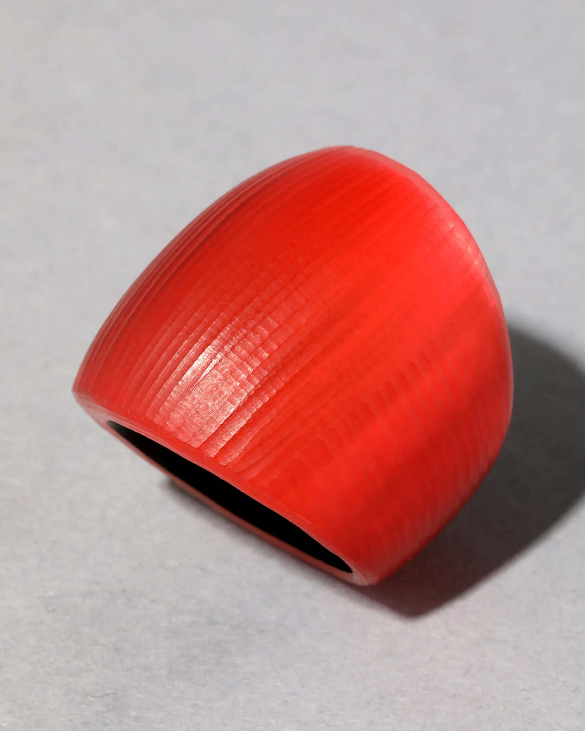 Lucite Block Ring- Lipstick Red