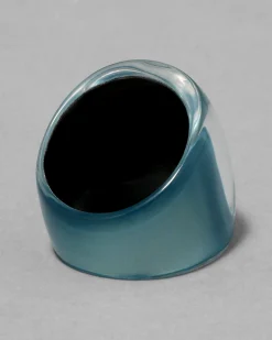 Lucite Block Ring- Metallic Sky