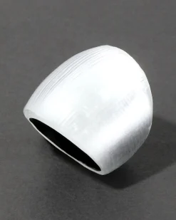 Lucite Block Ring- Silver