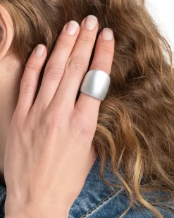 Lucite Block Ring- Silver