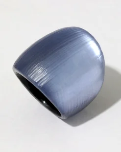 Lucite Block Ring- Steel Blue
