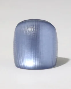 Lucite Block Ring- Steel Blue
