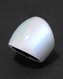 Lucite Block Ring- White Opal