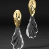 Lucite Brutalist Ripple Clip Earring