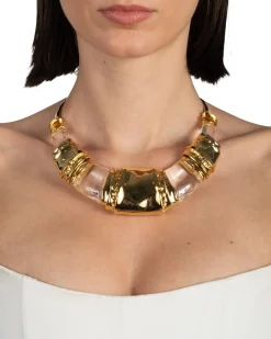 Lucite Brutalist Segmented Collar Necklace