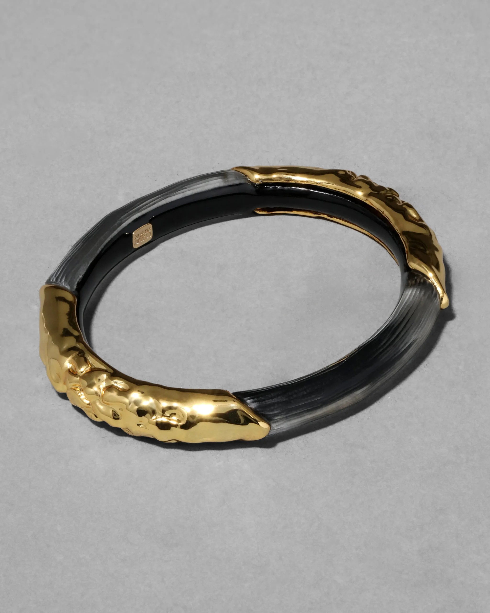 Lucite Brutalist Skinny Bangle- Black