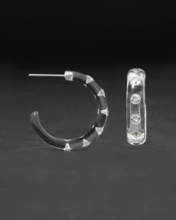 Lucite Crystal Hoop Earring- Clear