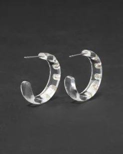 Lucite Crystal Hoop Earring- Clear