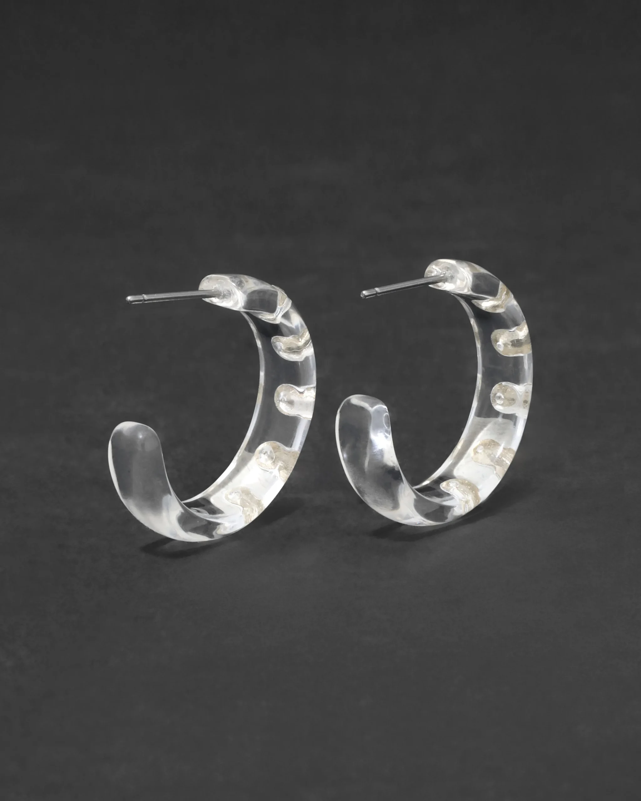 Lucite Crystal Hoop Earring- Clear