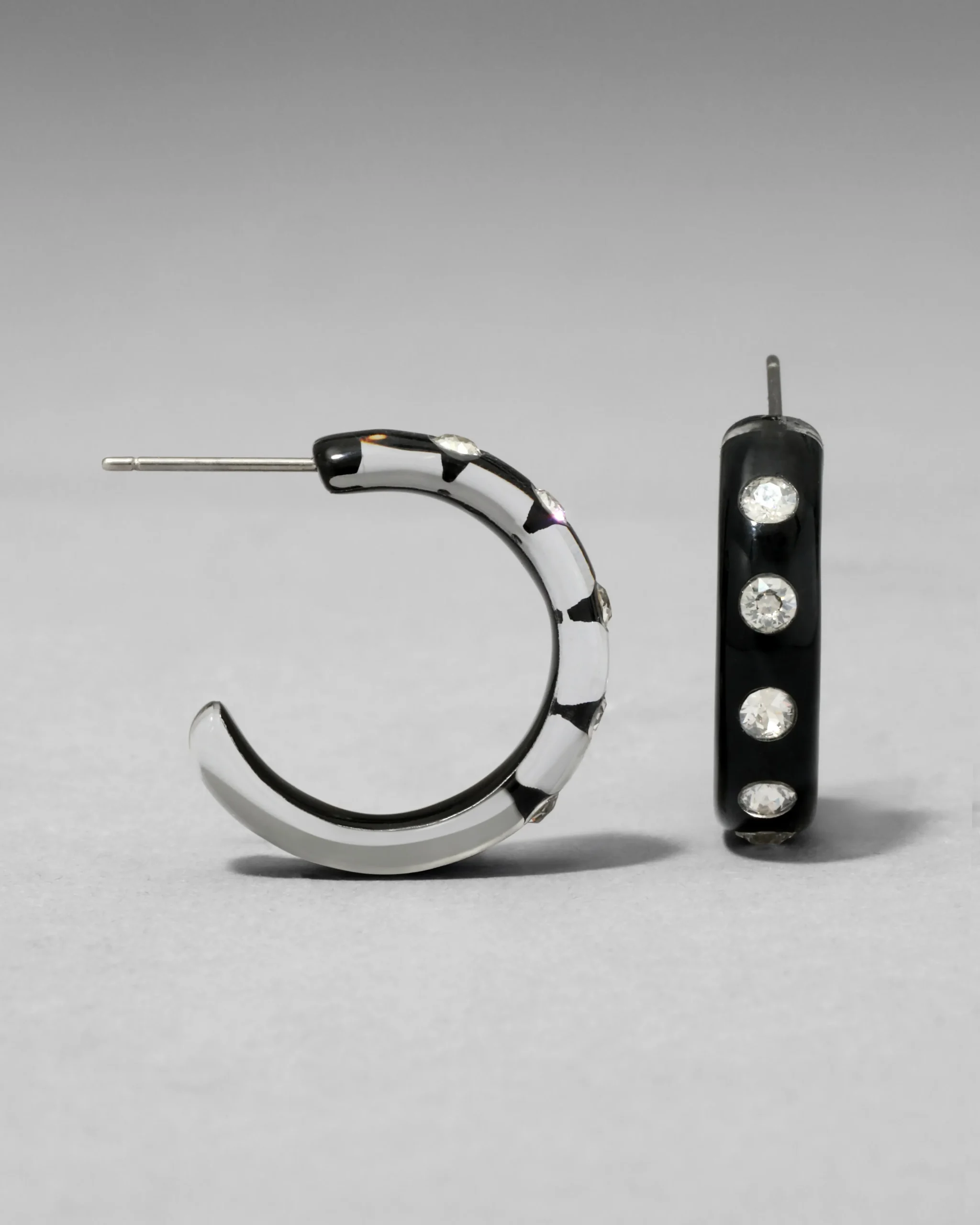 Lucite Crystal Hoop Earring- Onyx