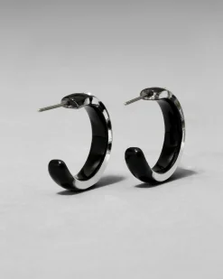 Lucite Crystal Hoop Earring- Onyx