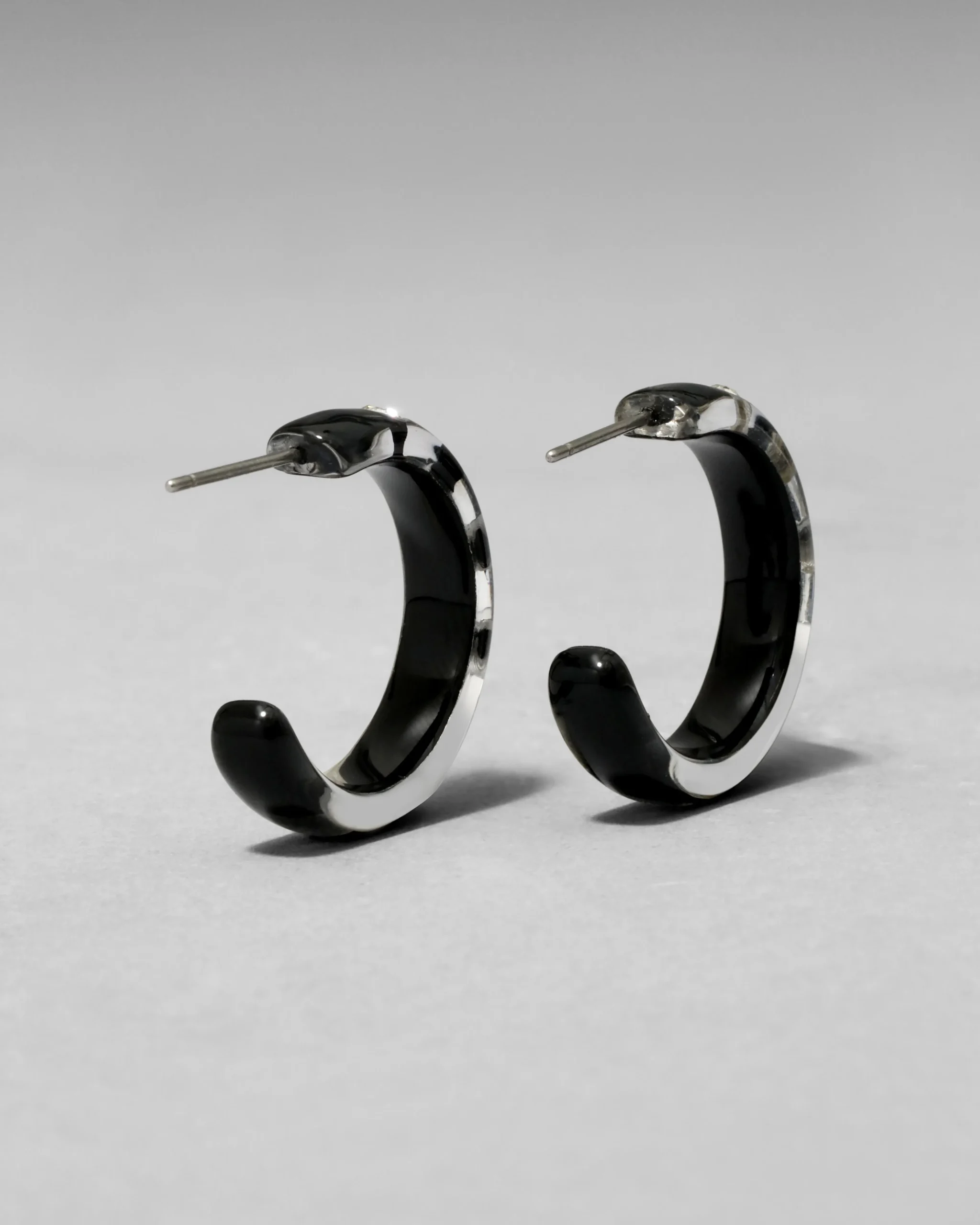 Lucite Crystal Hoop Earring- Onyx