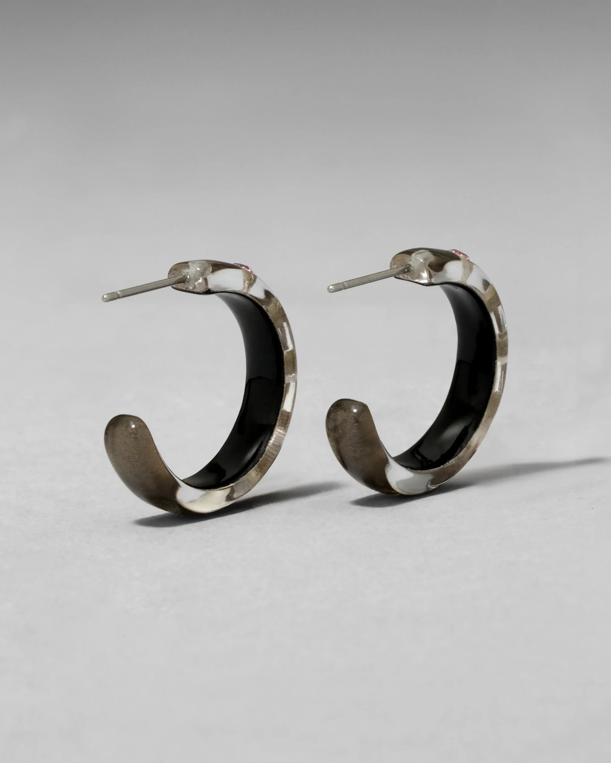 Lucite Crystal Hoop Earring- Dune