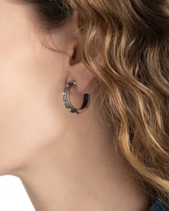 Lucite Crystal Hoop Earring- Dune