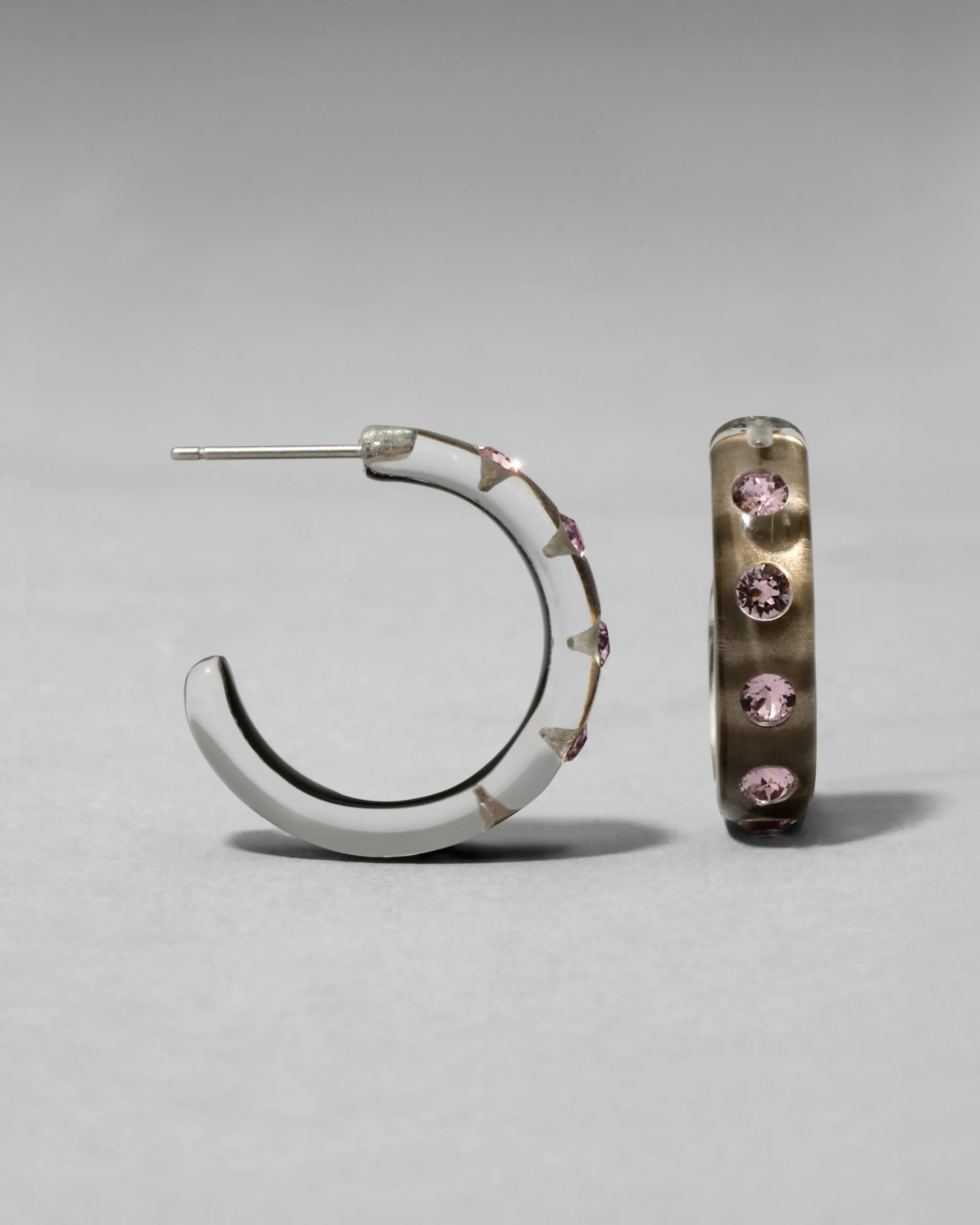 Lucite Crystal Hoop Earring- Dune