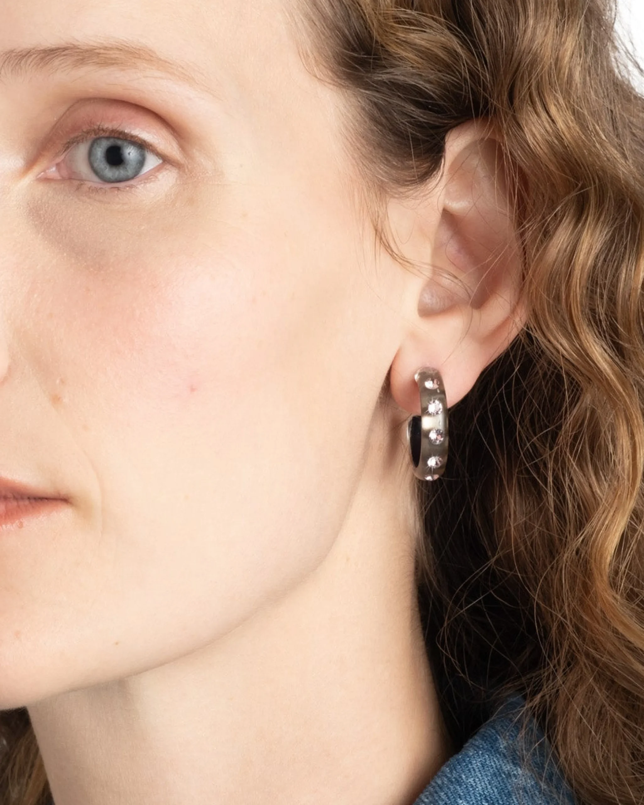 Lucite Crystal Hoop Earring- Dune
