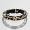 Lucite Crystal Pave Hinge Bracelet- Black