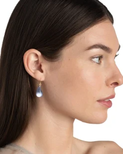 Lucite Dewdrop Earring- Steel Blue