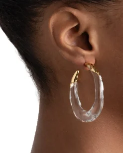 Lucite Molten Hoop Earring - Clear