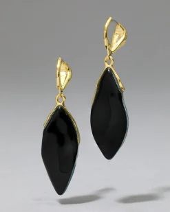 Lucite Petal Leverback Earring- Metallic Sky