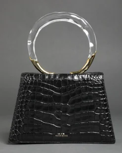 Lucite Quad Handbag - Black Croc
