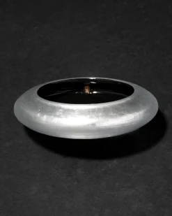 Lucite Saucer Bangle Bracelet- Silver