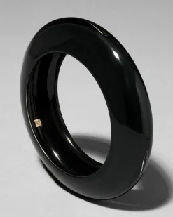 Lucite Saucer Bangle Bracelet- Onyx