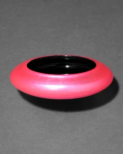 Lucite Saucer Bangle Bracelet- Neon Pink