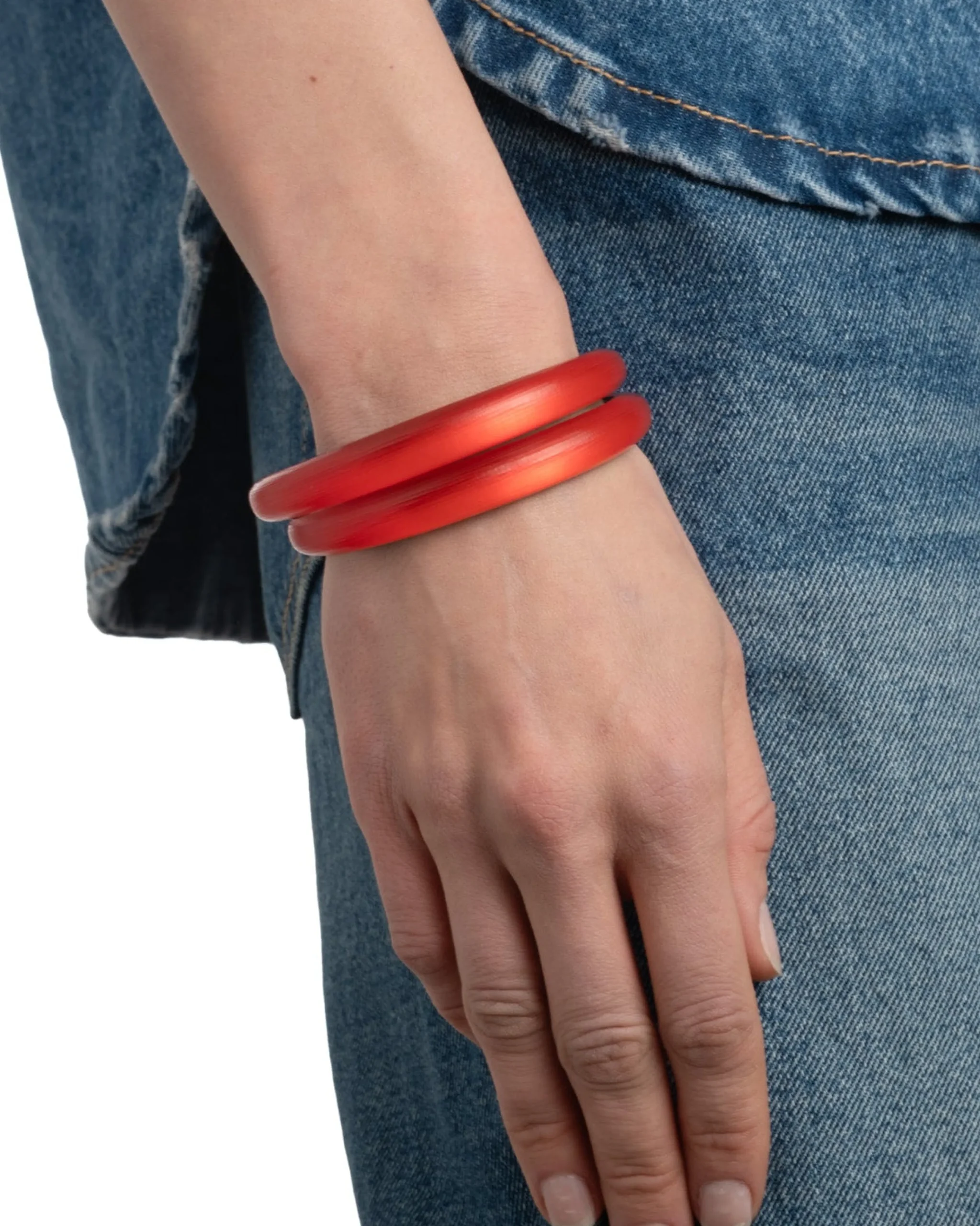 Lucite Skinny Bangle- Lipstick Red