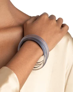 Lucite Skinny Bangle- Steel Blue