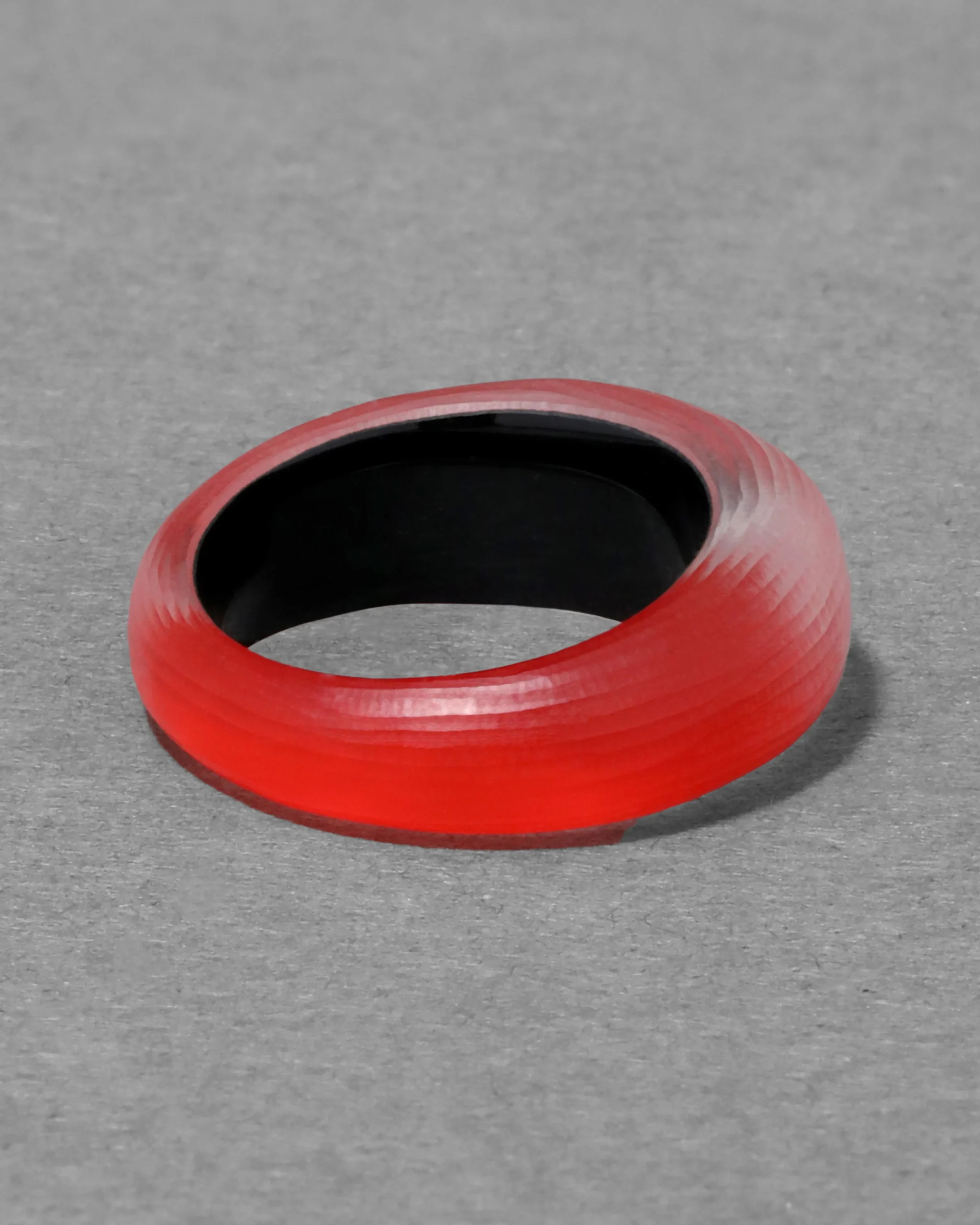 Lucite Tapered Ring- Lipstick Red